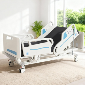 OLERN 5 Function Full Electric Hospital Bed with Wing-Type Side Rails & Waterproof Mattress
