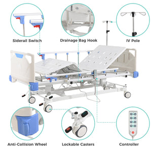 OLERN 3 Function Electric Hospital Bed with 4.7" Memory Foam Mattress