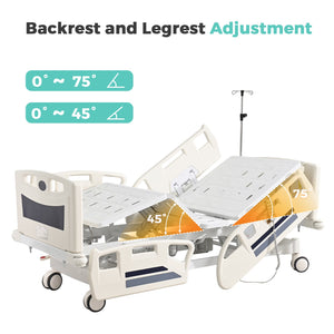 OLERN Premium 5 Function Full Electric Hospital Bed Pro – Navy Edition