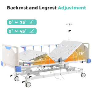 OLERN 3 Function Electric Hospital Bed with 4.7" Memory Foam Mattress