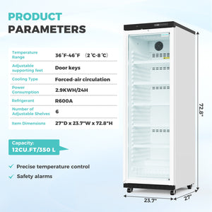 OLERN 12 cu.ft. Medical Refrigerator – Vaccine & Lab Storage